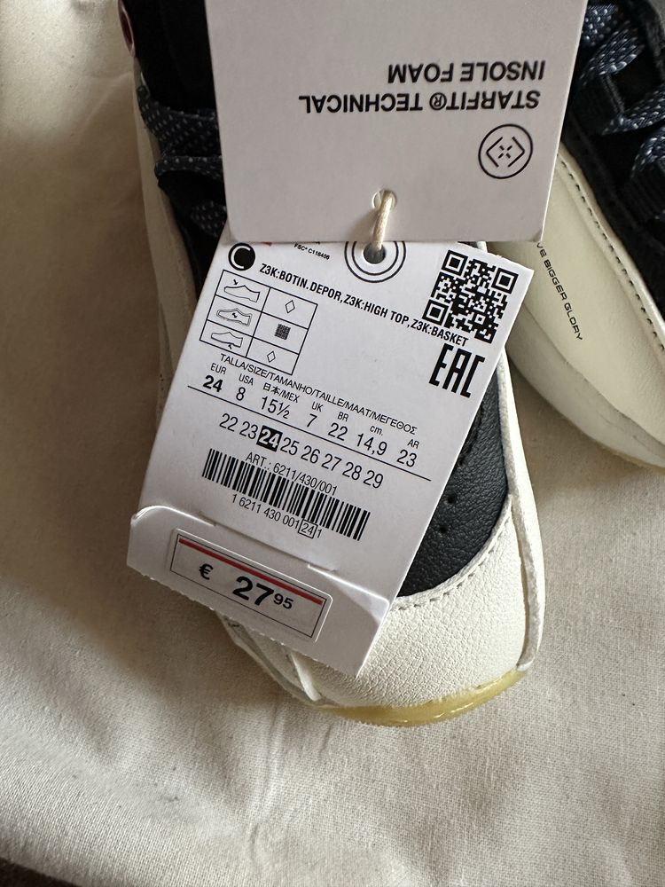 Нові хайтопи ( високі кросівки, ботинки ) Zara 22 р, 23 р, 24 р, 25 р