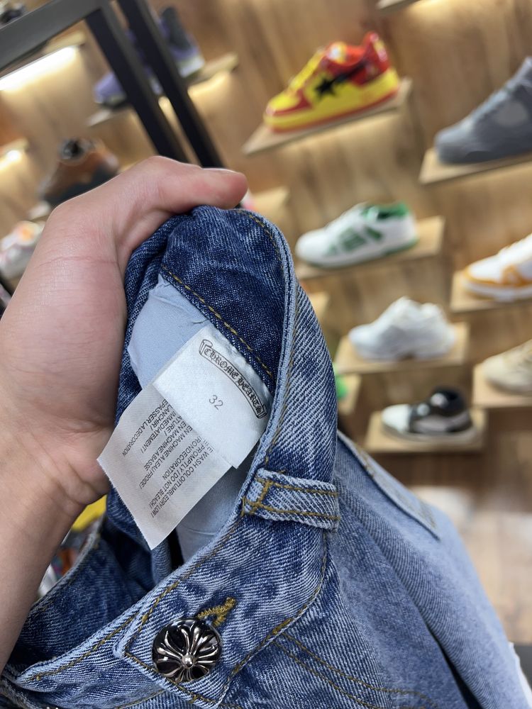 Джинси Chrome Hearts Blue / White