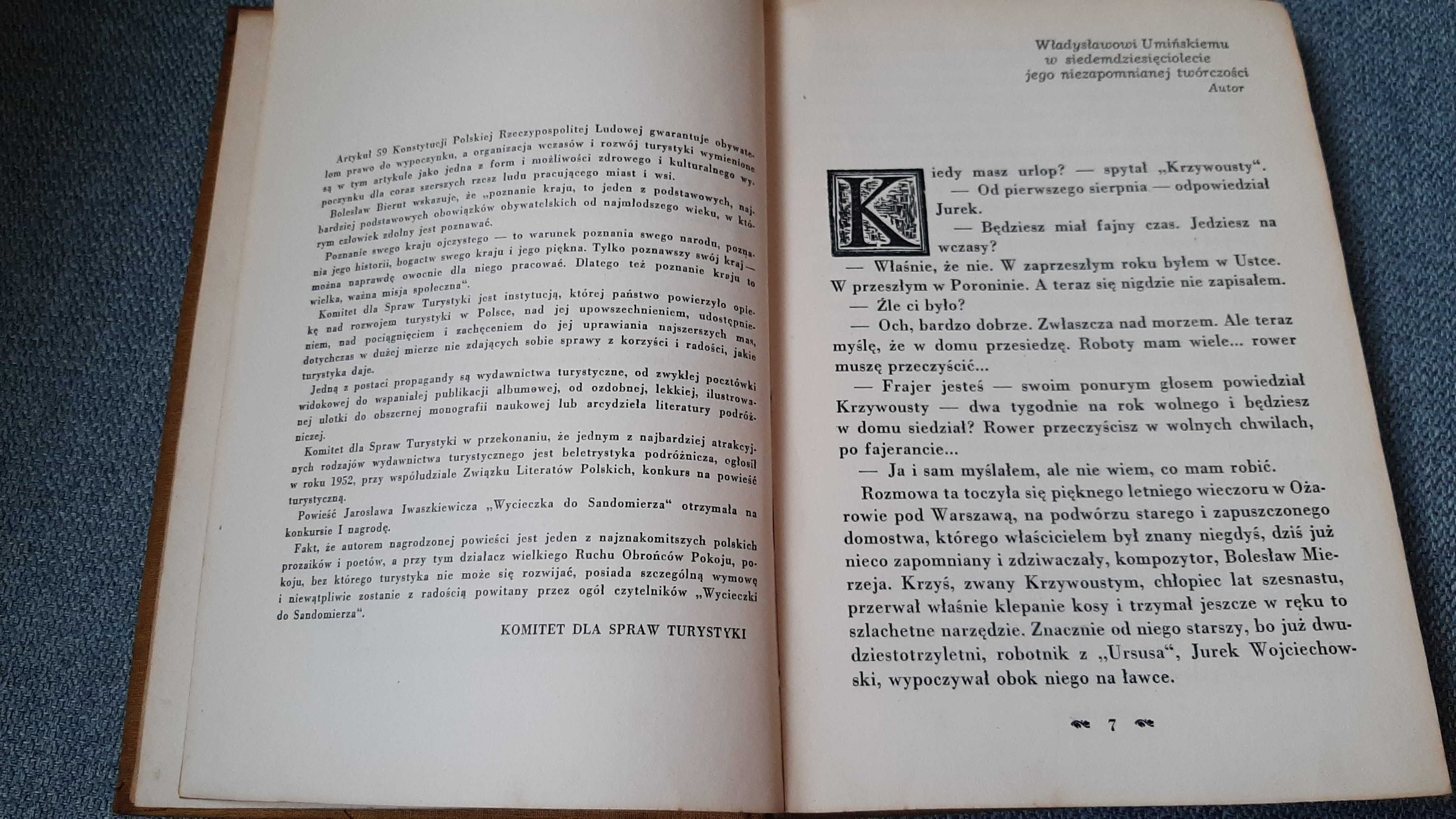 Wycieczka do Sandomierza powieść Jarosław Iwaszkiewicz 1953 Czytelnik