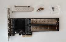 Karta rozszerzeń PCI-E 3.0 x8 do 4 portów M.2 NVME.
