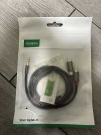 Кабель аудіо Ugreen 3.5 mm to 2RCA стерео розгалужувач 1М (AV116)