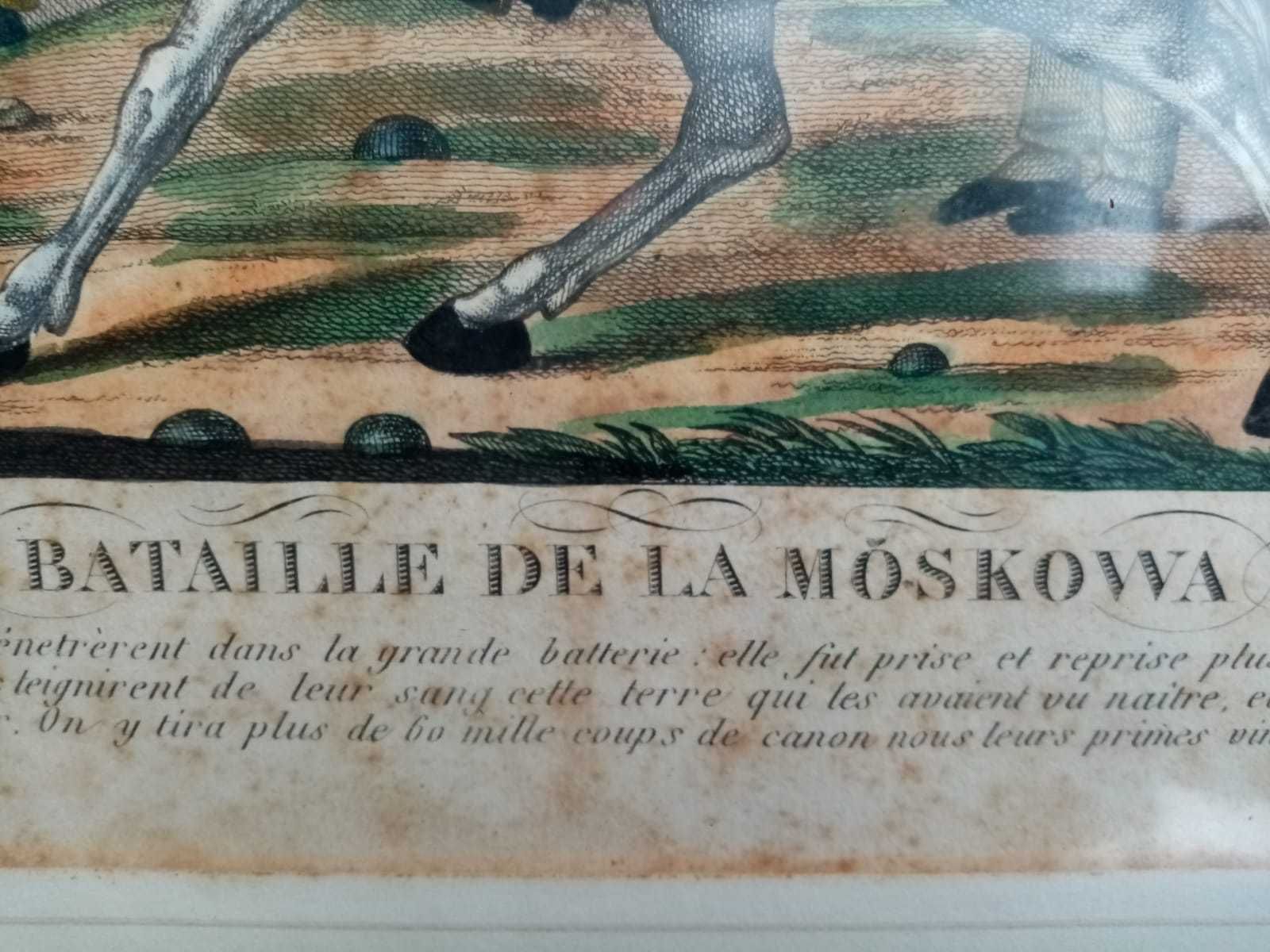 gravura antiga: “Bataille de la Moskowa”