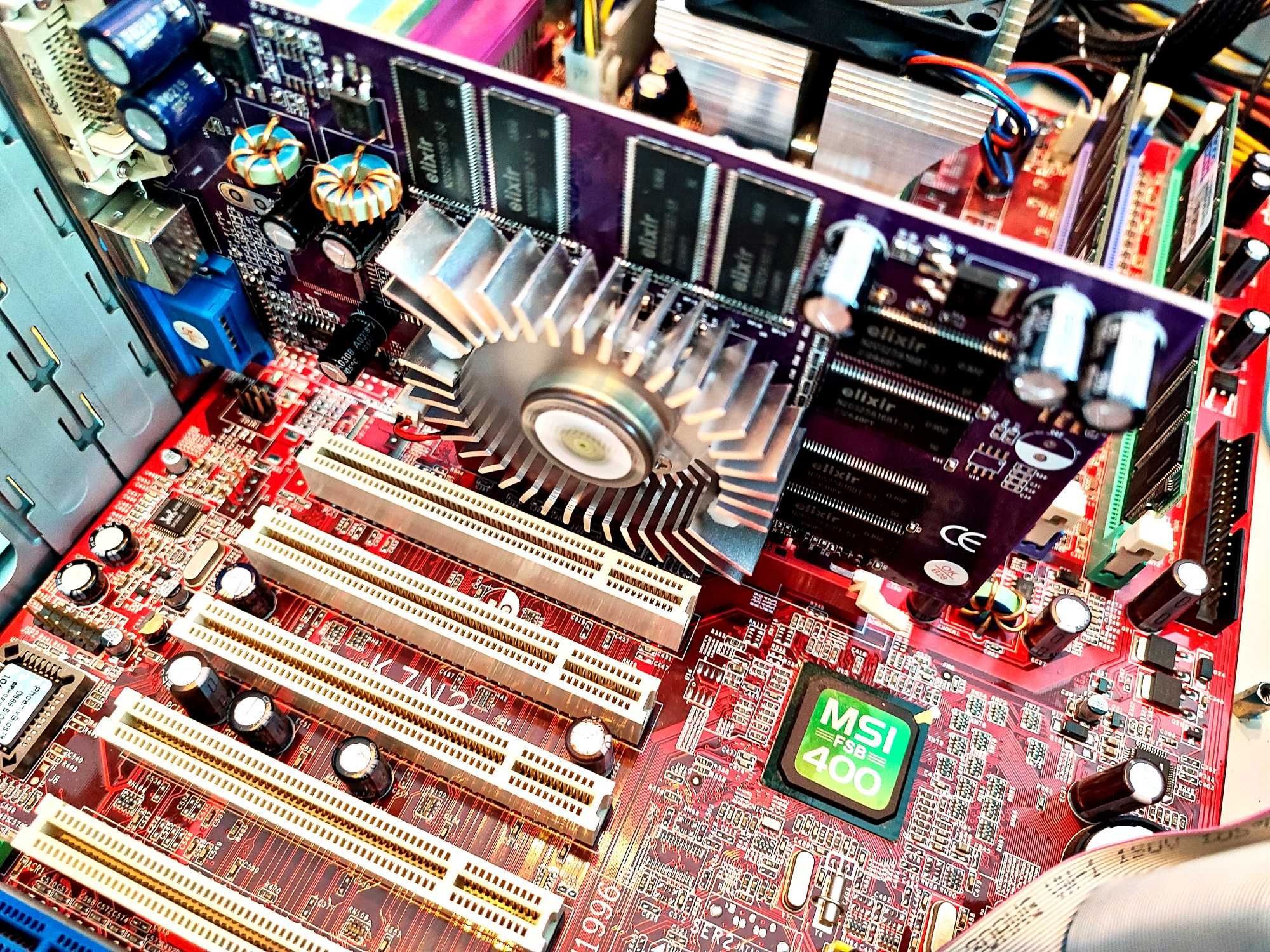 RETRO Komputer AMD Athlon 2500+ MSI K7N2 nForce 2 GeForce 256MB FX5600