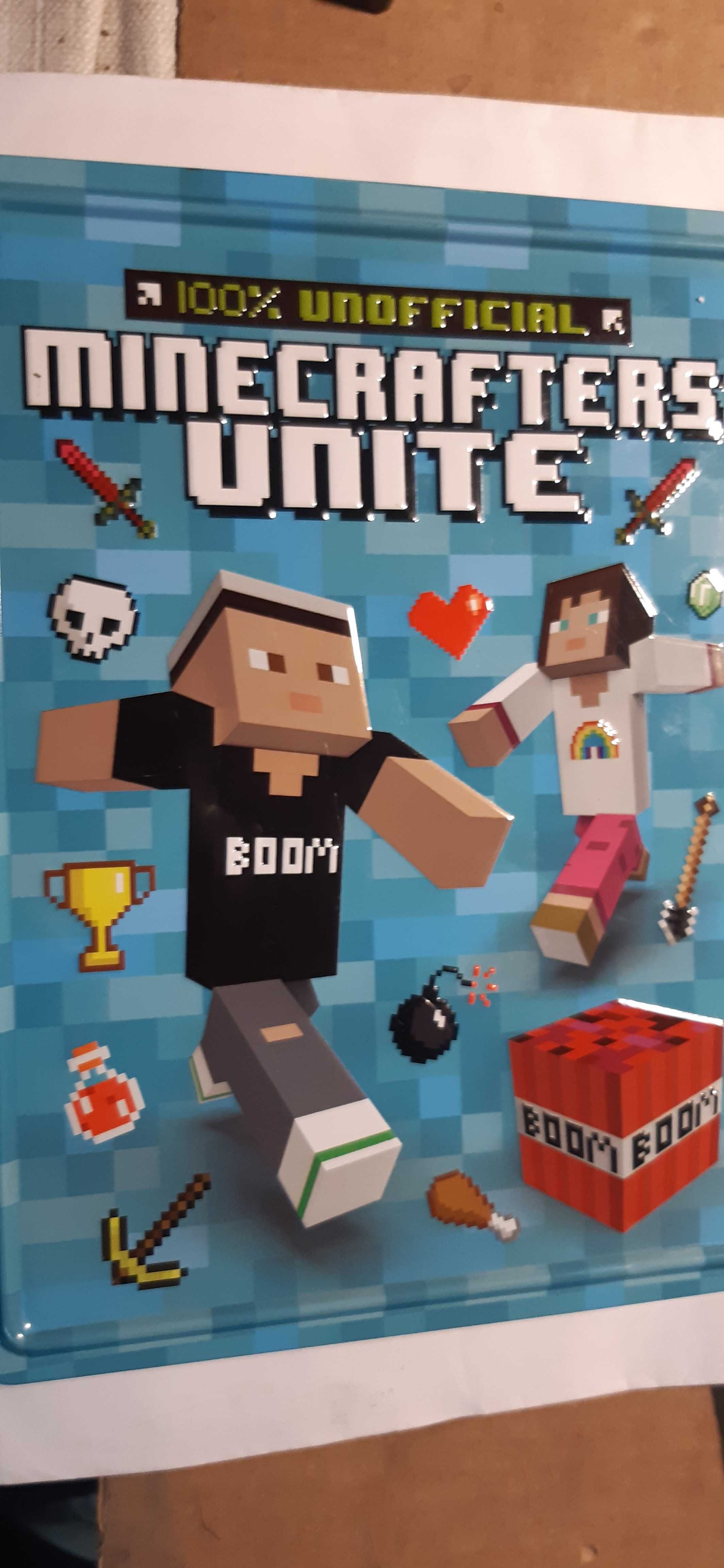 zestaw metalowe pudełko książeczki i naklejki minecreft