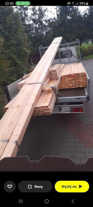 Więźba dachowa podbitka łaty deski szalunkowe krawedziaki kantowki