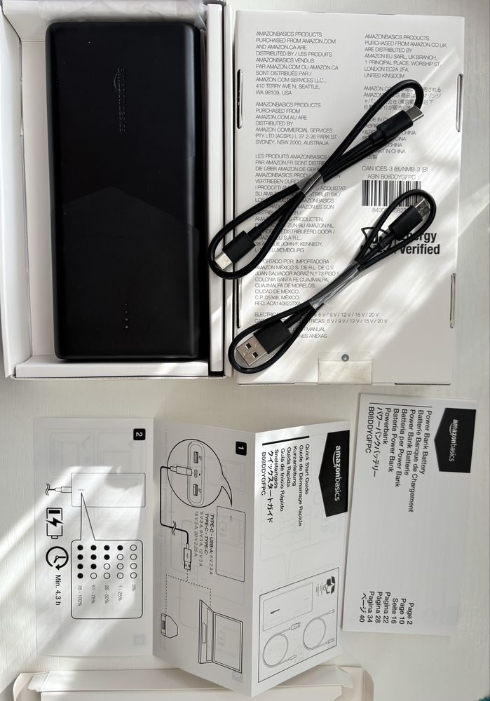 Павербанк повербанк power bank amazon basics USB-C 26800 mAh 45w