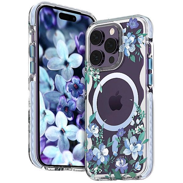 Kingxbar Flora Series magnetyczne etui iPhone 14 Plus MagSafe ozdobion