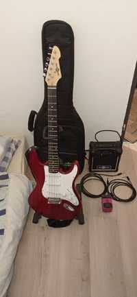 Gitara elektryczna Stratocaster Gear4music Zestaw