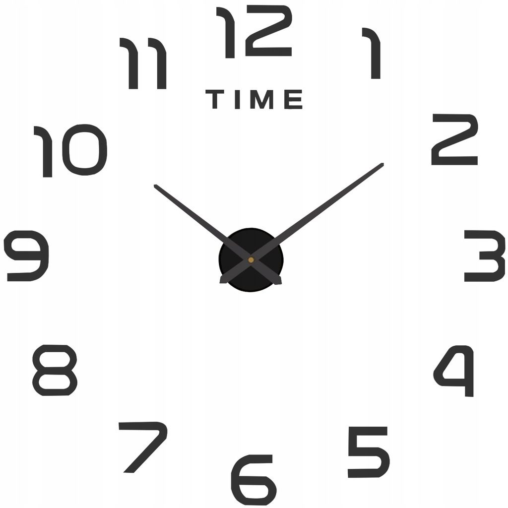 Zegar ścienny LOFT DIY 60-130cm naklejany czarny