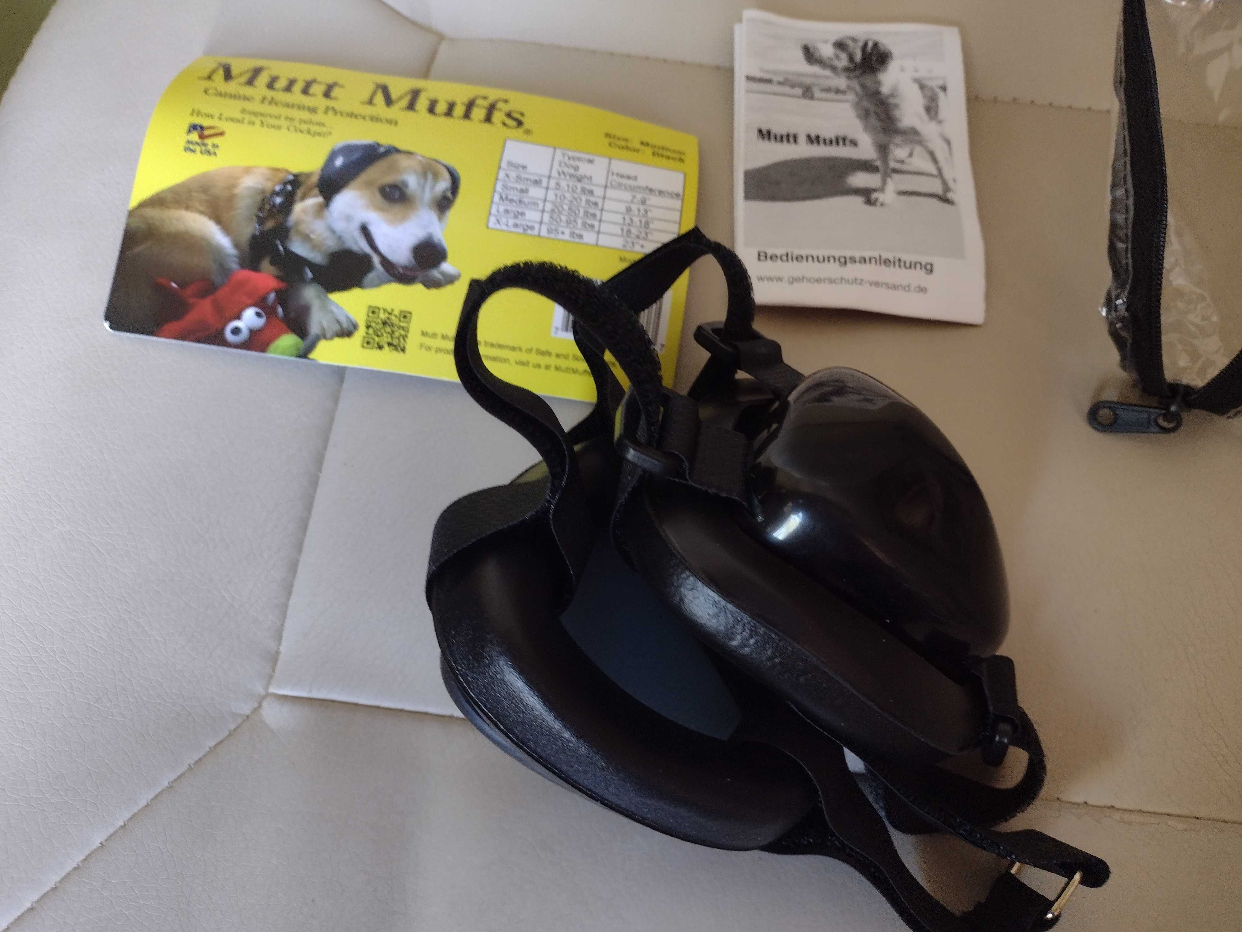 Mutt Muffs DDR337 ochrona słuchu dla psów, czarny, średni