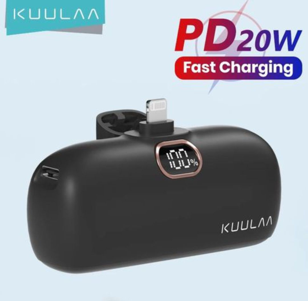 Powerbank de bolso sem fios Kuulaa 20W 5000mAh com display NOVO