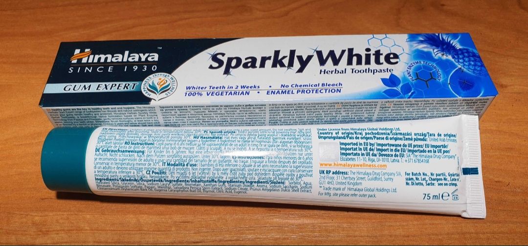6x Ziołowa pasta do zębów Himalaya Sparkly White, 75 ml