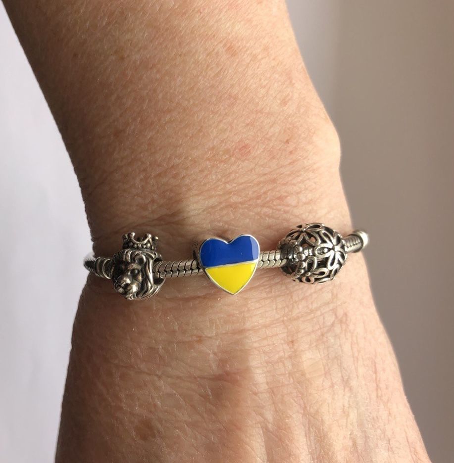 Новий Шарм жовто-блакитний Україна для браслета Pandora