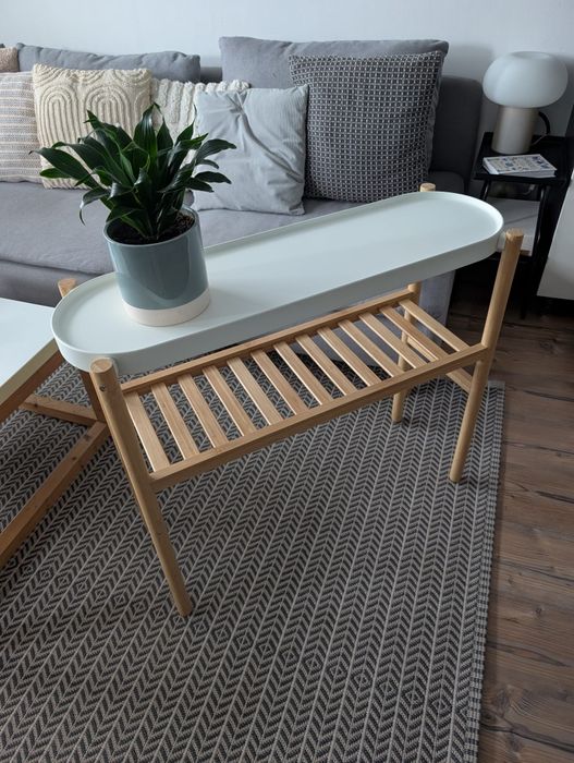 SATSUMAS IKEA Stojak na doniczkę, bambus/biały, 70 cm. Tychy