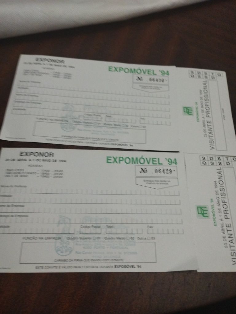 2 Convites expomovel 1994