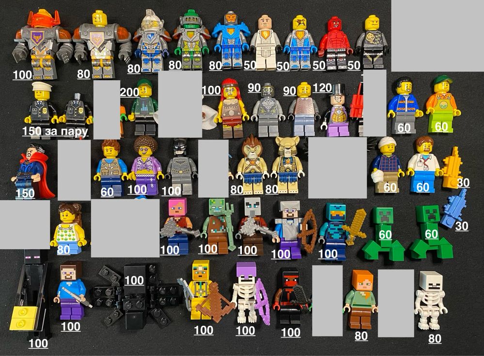 LEGO мініфігурки, оригінал, Marvel,Ninjago,DC,Minecraft