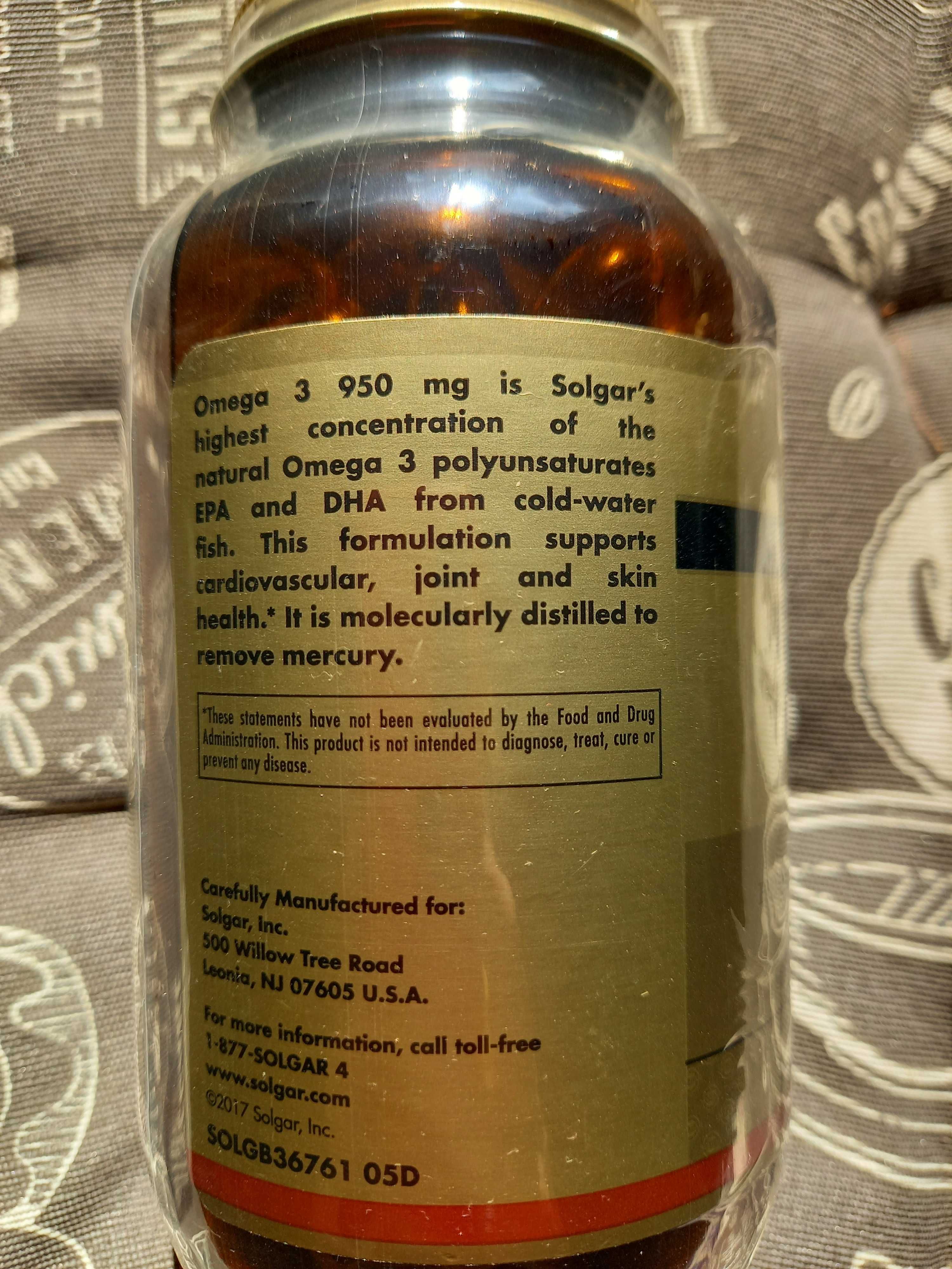 -5% Solgar Omega-3 950 mg Солгар омега 3 концентрат 950 мг 50 100 шт