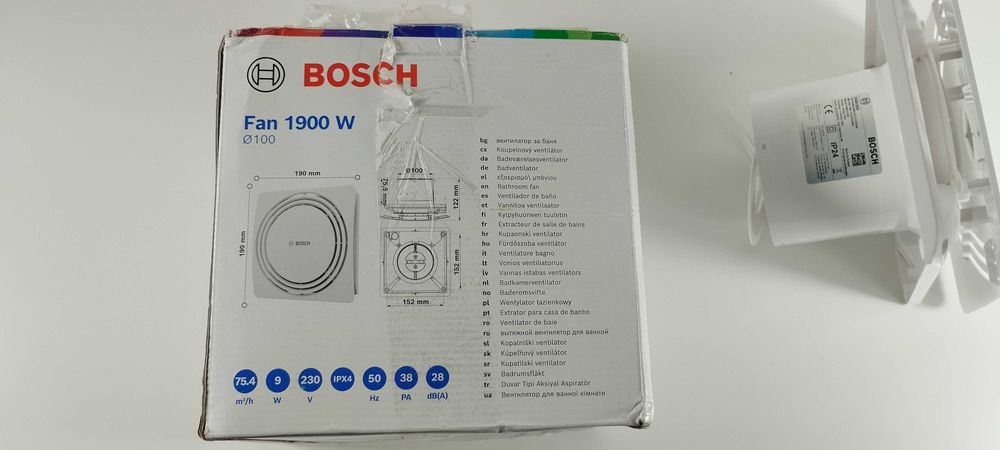 Ventilador Extrator WC Bosch 1900W Silencioso