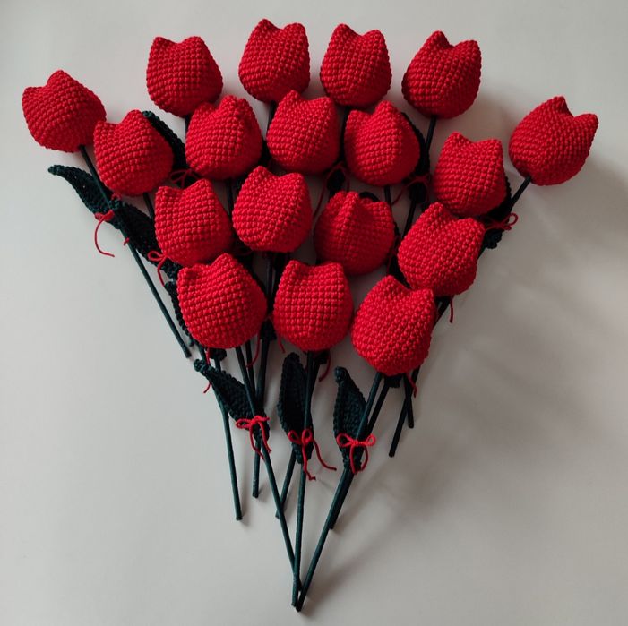 Handmade Tulipany na szydełku