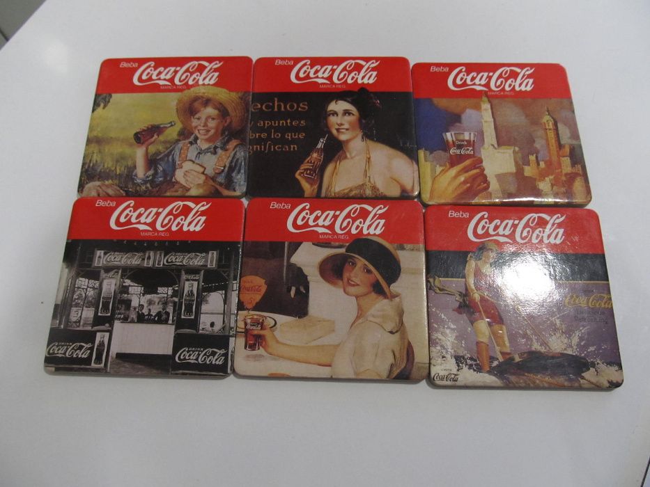 12 bases copos da coca cola vintage