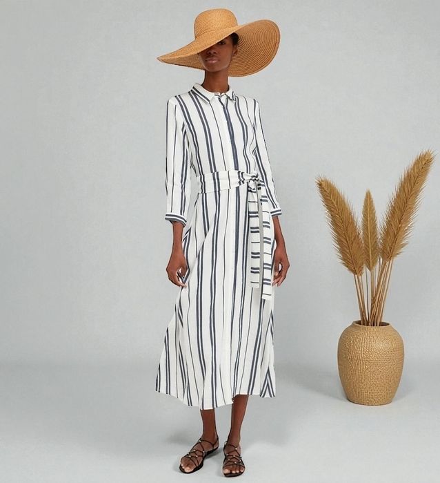 ZARA лляна сукня-сорочка плаття розм М