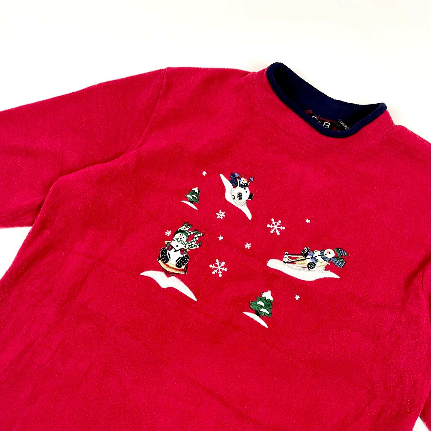 Vintage crewneck "Snowman " bluza retro z dużym świątecznym nadrukiem