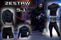 Komplet 5w1 Sportowej Odzieży Termoaktywnej Spartan Black & Grey L