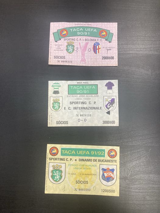 Bilhetes do Sporting antigos
