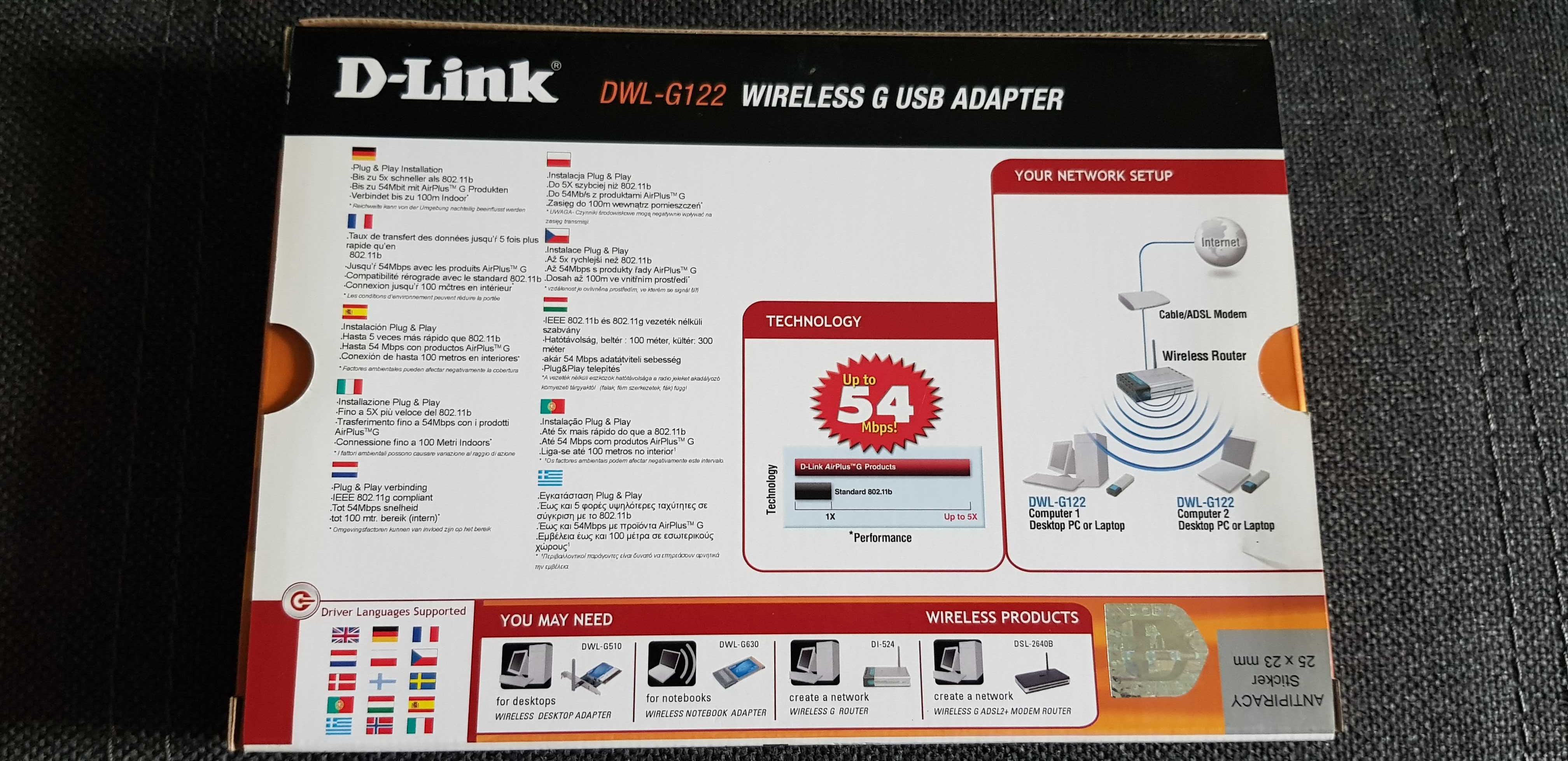 D-Link DWL-G122  Adapter sieci bezprzewodowej
