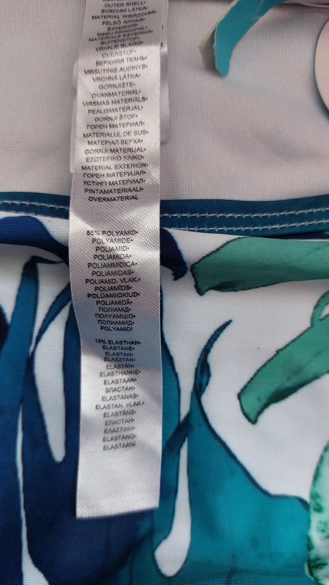 Nowy dół od bikini M stroju kąpielowego w zielone liście 38 ensored