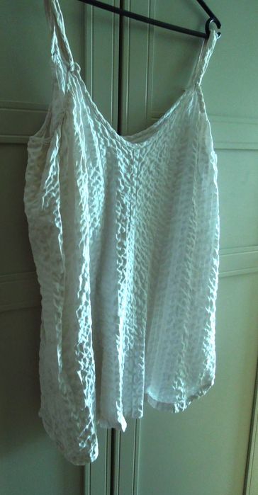 Dwie Nocne Koszulki na ramiączkach Biała i Pomarańcz niegniotące 42/44