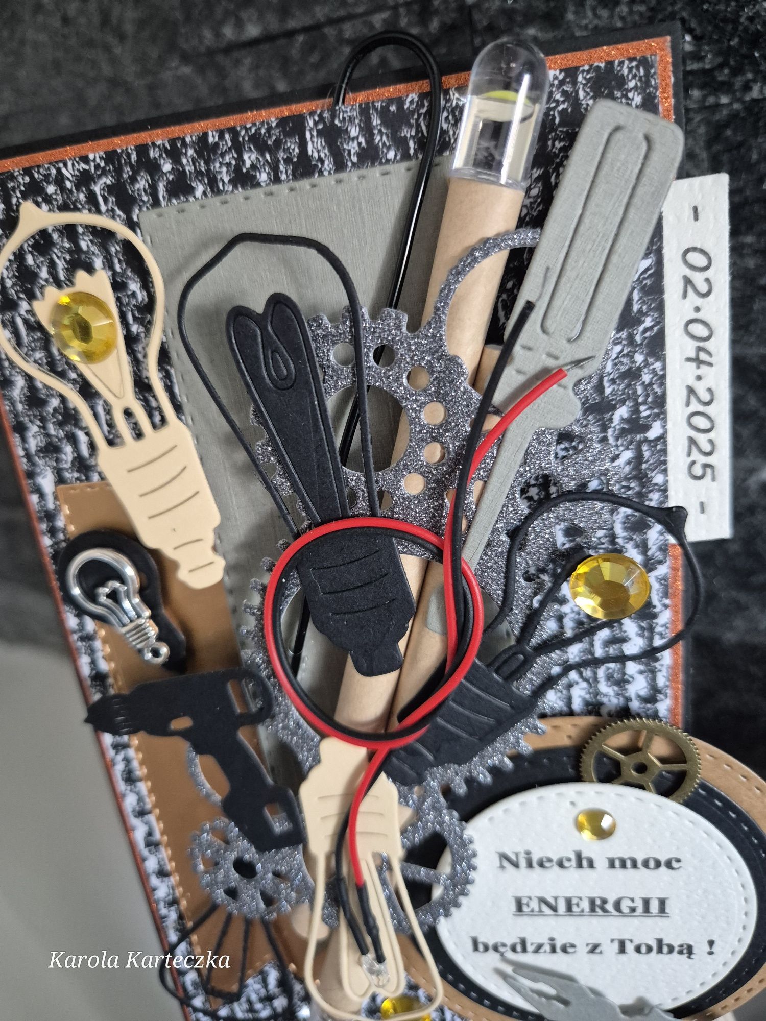 Kartka dla elektryka 18/30/40/50/60/70 urodzinowa 3D, męska kartka
