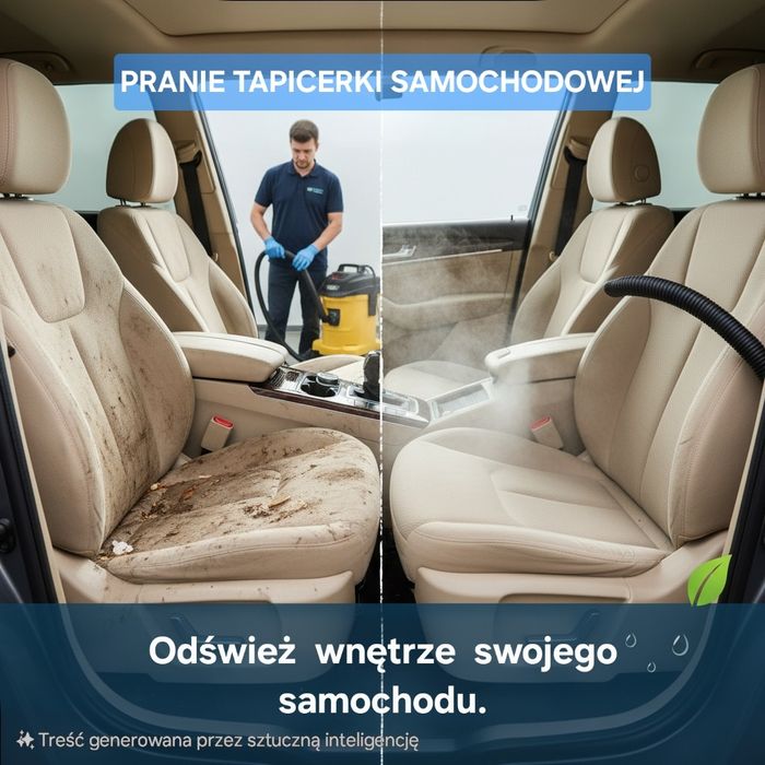 Pranie, czyszczenie tapicerki, wnętrza samochodu, ozonowanie.