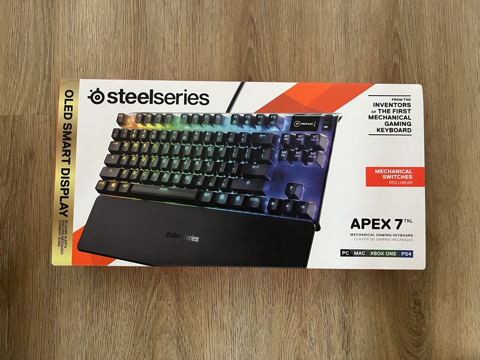 Steelseries APEX7 tkl, teclado mecânico gamer, RED switches, layout US