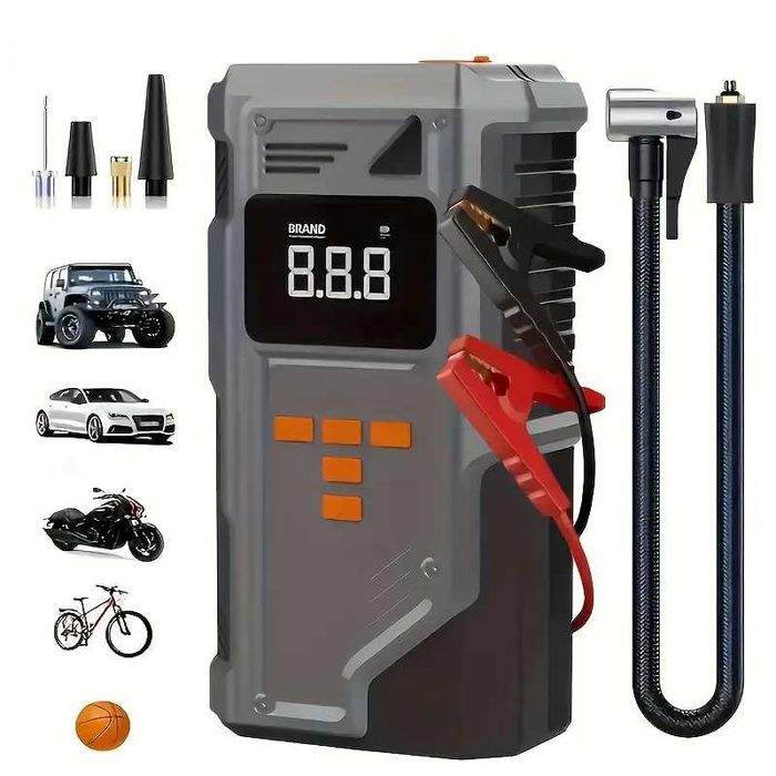 Booster rozruchowy 6000A z kompresorem do kół