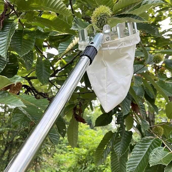 Zbierak do owoców teleskopowy 2,6 m ze stalowym trzonkiem i workiem