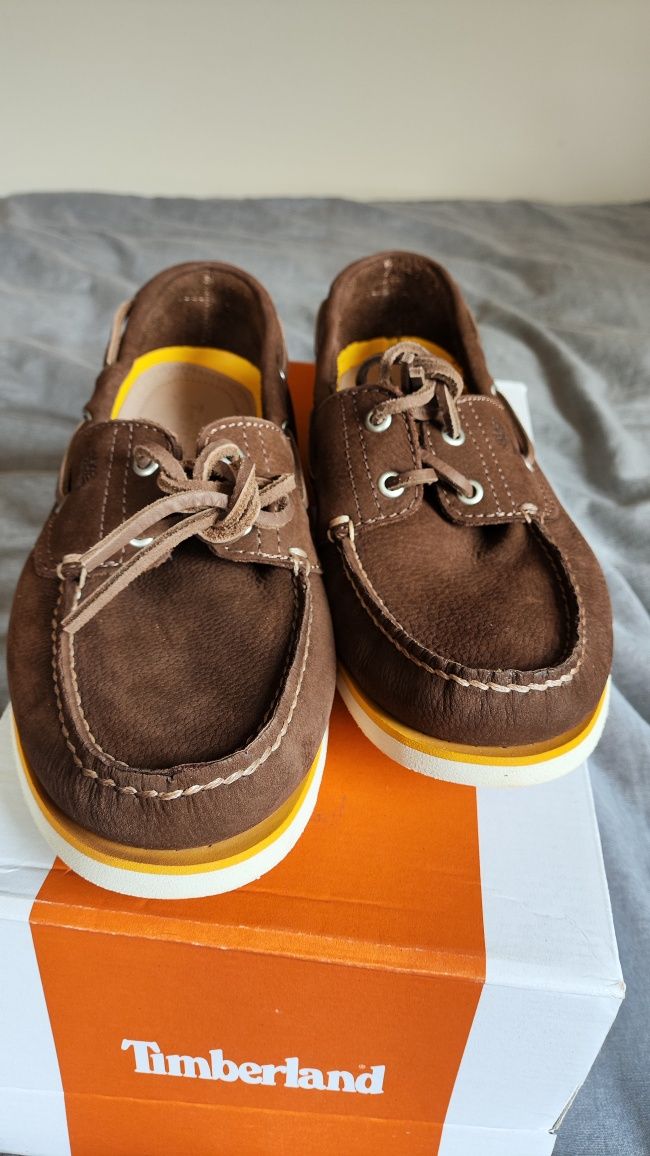 Timberland brązowe mokasyny żeglarskie rozm 43,5