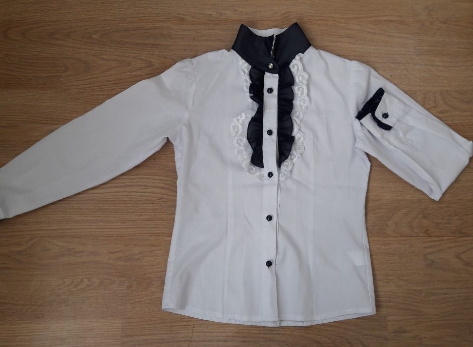 Красивая блузка рубашка девочке 8-9 лет 128-134 Malena школьная