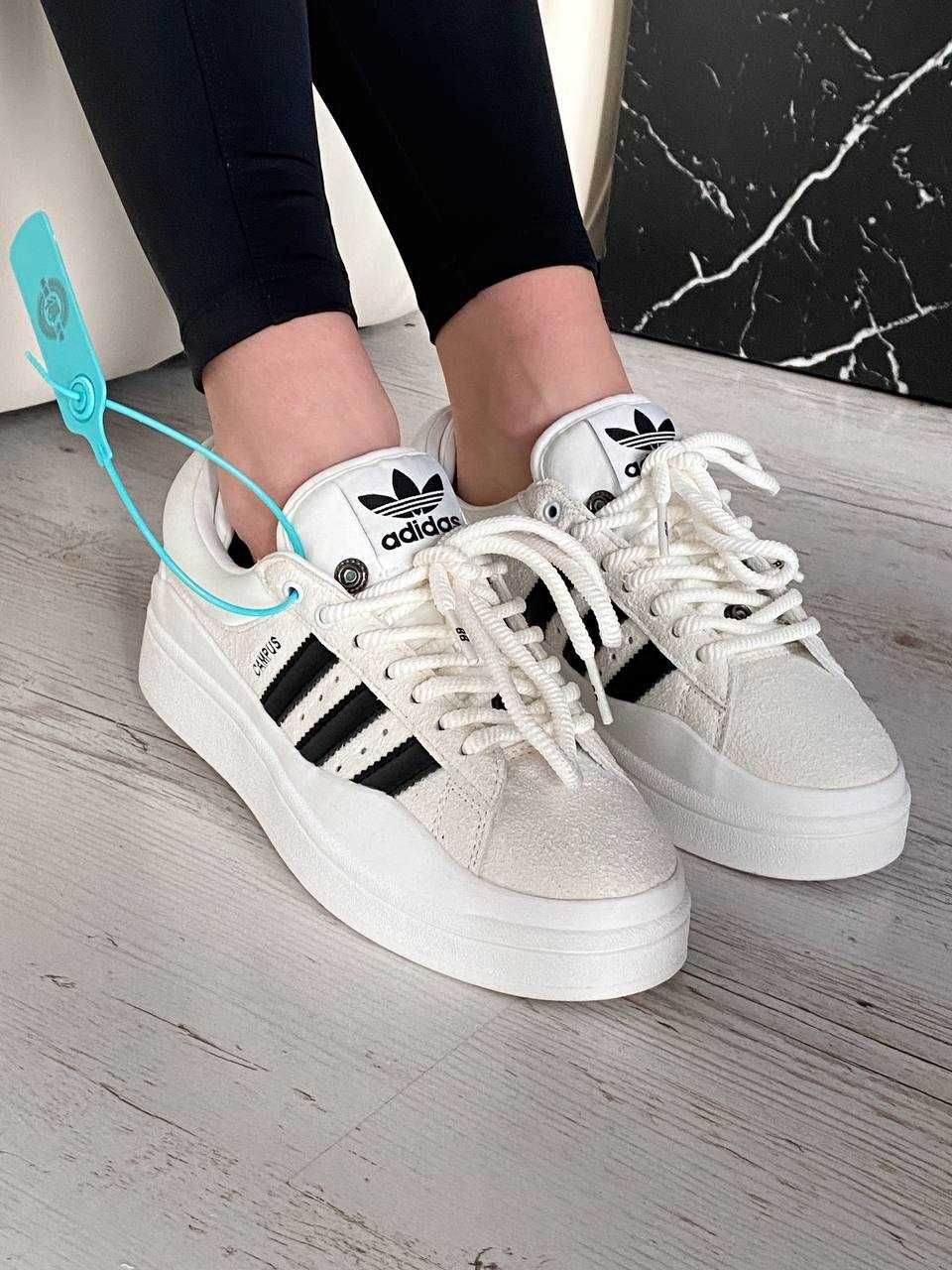 Женские кроссовки Adidas Campus x Bad Bunny White Black 36-40 Хит 2024