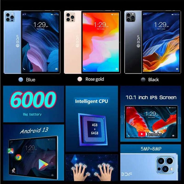 Планшет 10.1" BDF Technology P37 8 ядер | 8 ОЗУ | Dual Sim LTE