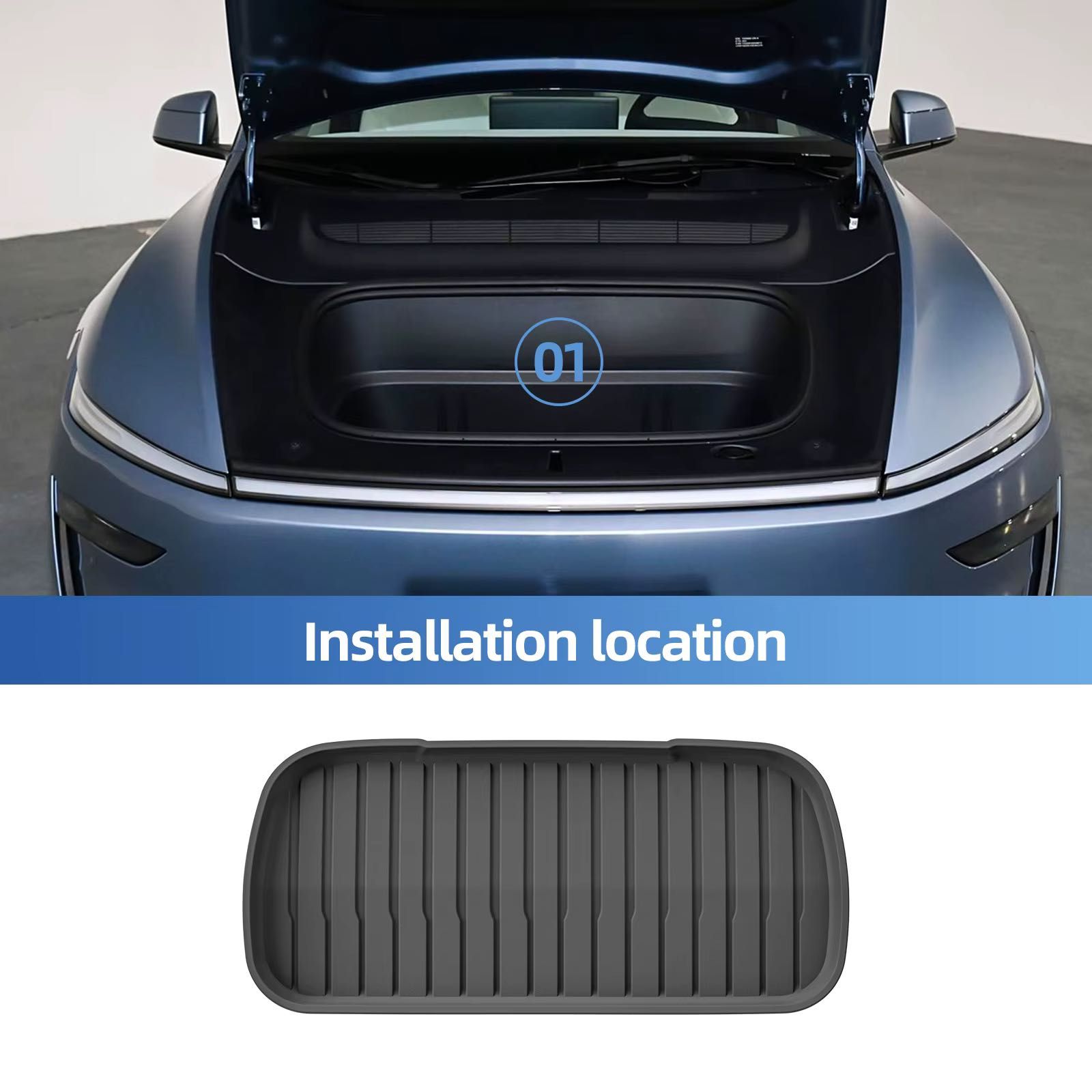 Conjunto 9 Tapetes Borracha TPE All Weather Tesla Model Y 2025 Juniper