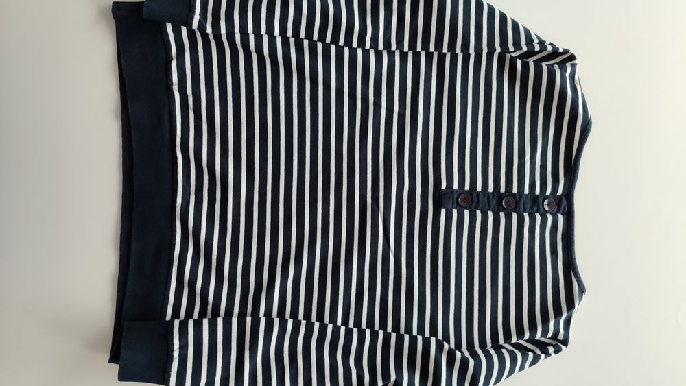 Granatowa bluza w paski ze złotą kotwicą S/M bluzka 36/38