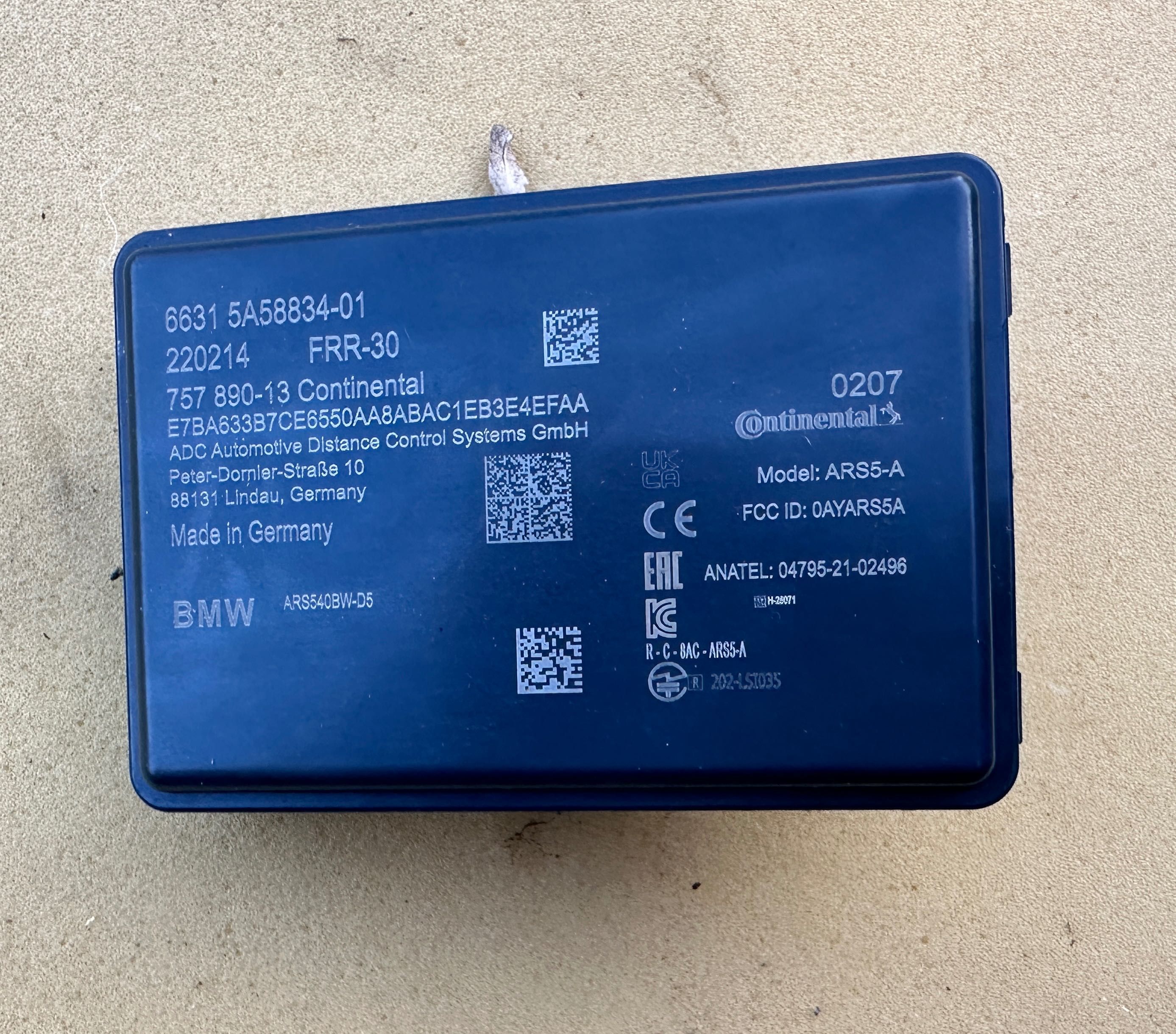 Radar sensor ACC BMW X1 U11 2022-  U06 G70 5A58834