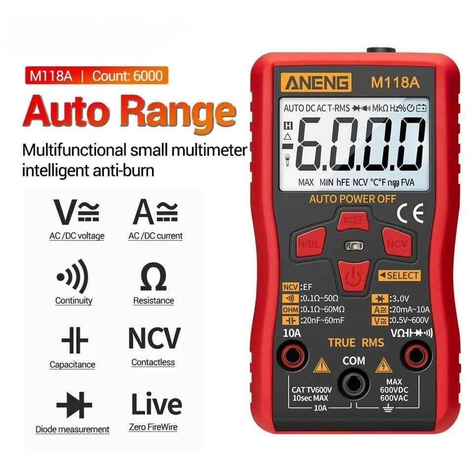 Мультиметр  Aneng AN8205C ANENG M118A + БАТАРЕЙКИ