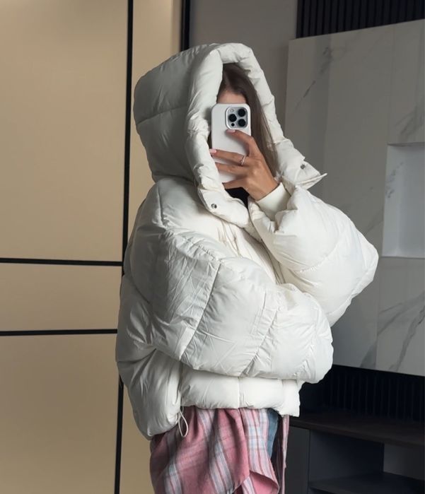 Куртка жіноча, пуховик жіночий, біла куртка