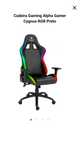 Cadeira gaming Alpha Gamer Cygnus RGB