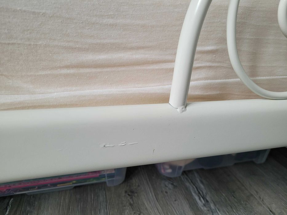 Łóżko regulowane Minnien Ikea Metalowe Kremowe 206x85 cm