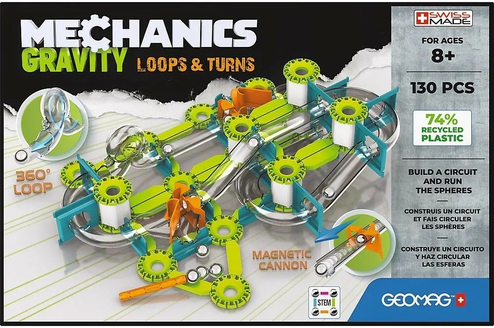 Klocki magnetyczne Mechanics Gravity. Loops & Turns 130 elementów
