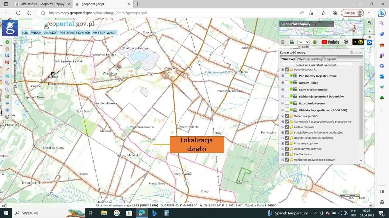 Sprzedam działkę z lasem 5,93 ha Wierzbica Kolonia