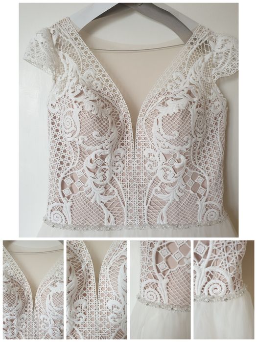 Suknia ślubna Daniela Di Marino - Alberdi r 40-44. IVORY BOHO koronka